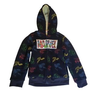 Marvel Superhero Hooded Fleece Jacket Size 7 Kids